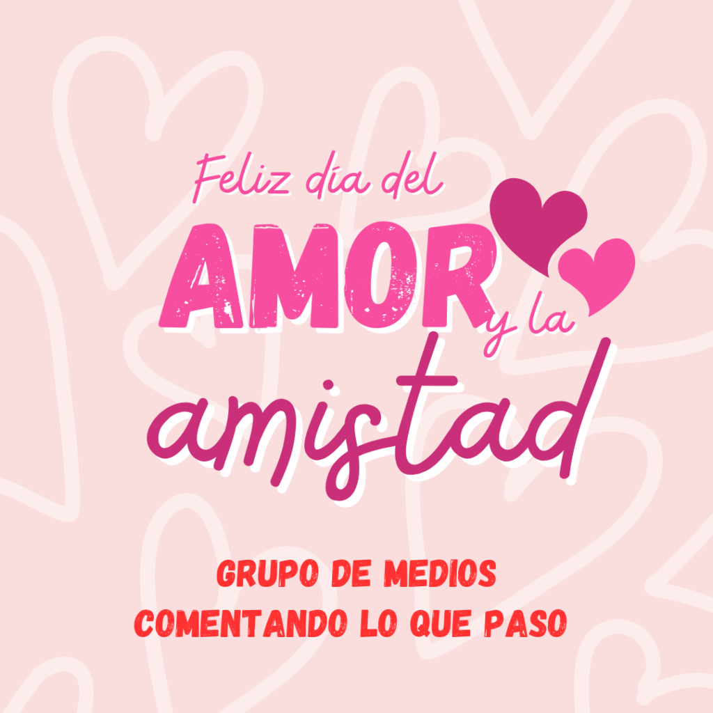 Post Instagram Frase Feliz día Amor y amistad Corazones Moderno Rosa