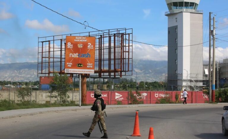 Un-policia-patrulla-la-entrada-del-Aeropuerto-Internacional-Toussaint-Louverture-en-Puerto-Principe-Haiti-1140x694