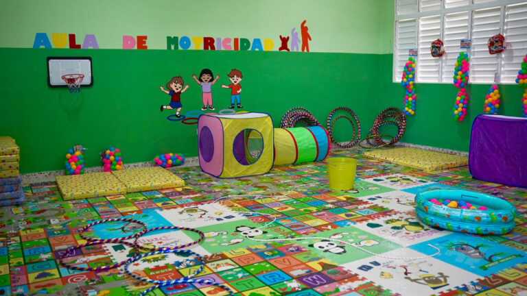 PIE DE FOTO PSICO-JARABACOA 2 Vista de la sala de psicomotrocidad inaugurada por el Instituto Nacional de Educación Física (INEFI) en Jarabacoa